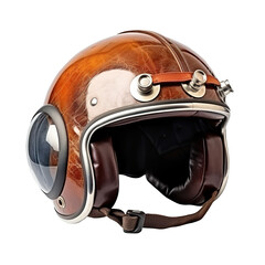 Fototapeta premium Antique red helmet isolated on transparent background, clipping path, png ,