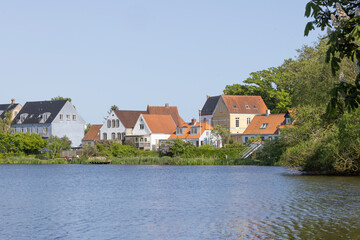 Hiking around Gråsten castle lake - Gråsten in the Jutland region of southern Denmark. It is best...