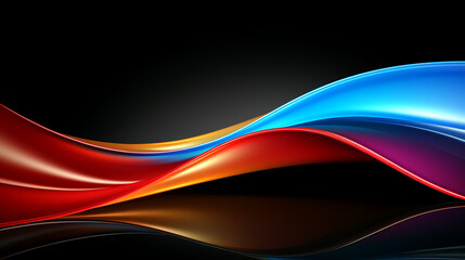 Fototapeta premium abstract colorful glowing wavy perspective with fractals and curves background 16:9 widescreen wallpapers