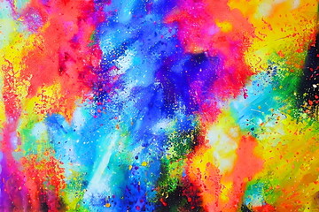 AI generated canvas exploding in colors. - obrazy, fototapety, plakaty