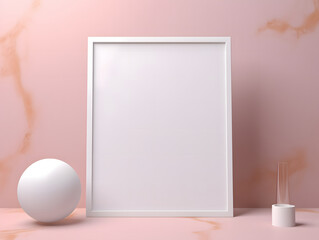 3D render Blank poster frame Mock-Up