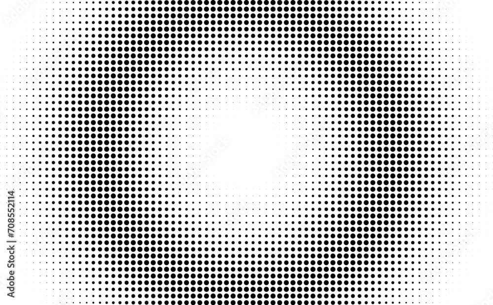 Leinwandbilder monochrome round gradient halftone dots background. vector illustration. abstract regular pop art do