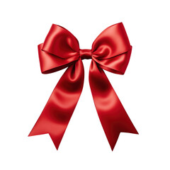 Fototapeta premium red ribbon bow isolated on transparent background, clipping path, png, 