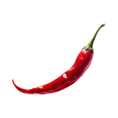 single red hot chili on transparent background, clipping path, png, 