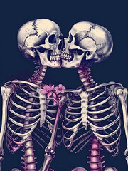 Valentines Day Skeletons couple