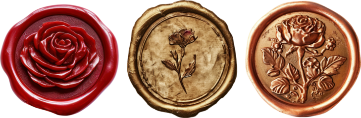 Wax seal with flower transparent background PNG clipart