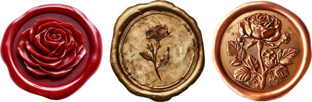 Wax seal with flower transparent background PNG clipart