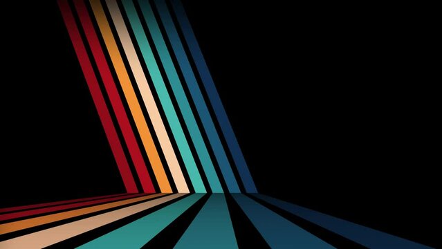 Vintage Striped Backgrounds, Loop Samples, Retro Colors from the 1970s 1980s, 70s, 80s, 90s. retro vintage 70s style stripes background footage lines. shapes moving design eighties seamless loop