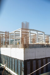  Concrete buildings, Concrete walls, A view of the building under construction, construction , Concrete columns, Buildings under construction with large concrete walls