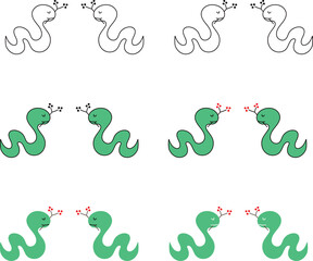 ヘビの手描きイラスト