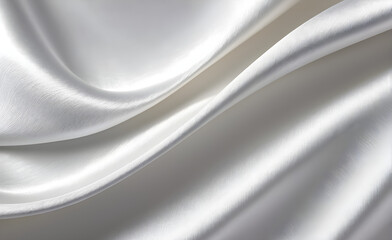 Obraz premium Abstract background luxury cloth or liquid wave or wavy folds of grunge white silk texture satin velvet material or luxurious background or elegant wallpaper design. Generative AI