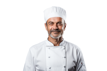 portrait of a chef, on a transparent background