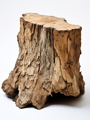 tree stump wood isolated on white background created with Generative AI Technology