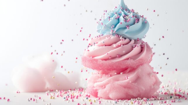 Cotton candy bize for kids party. copy space