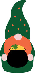 Cute St. Patrick's Day Gnome Vector. St Patricks Day Gnome.