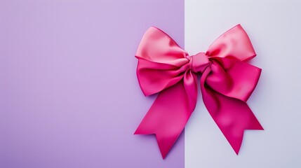 Pink Bow on Purple and White Background - Girly Accessory
