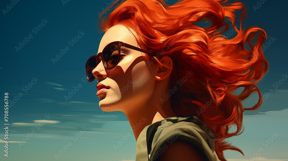 Wall mural redhairwind