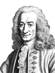 Voltaire portrait, generative AI