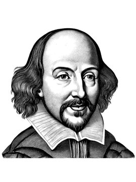 recommend clip art: Portrait of William Shakespeare, generative AI	