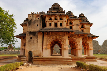 Fototapeta premium Exterior of the Lotus Mahal palace in Hampi, Karnataka, India, Asia