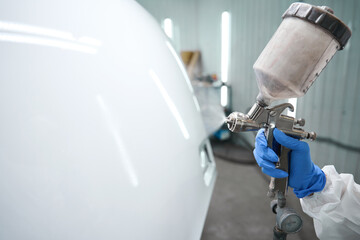 Process of painting a car with a painting apparatus