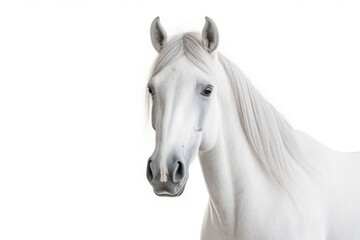 white Arabian horse portrait