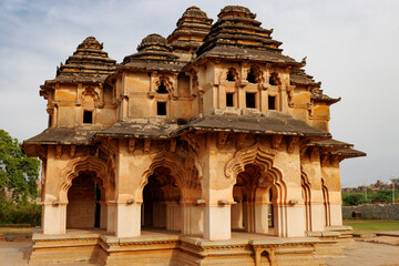 Exterior of the Lotus Mahal palace in Hampi, Karnataka, India, Asia