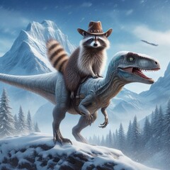 Fototapeta premium dinosaur in snow