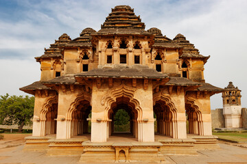 Exterior of the Lotus Mahal palace in Hampi, Karnataka, India, Asia