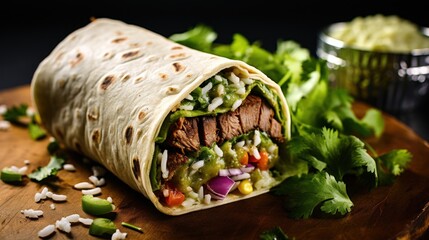 Close up of burrinto macro shot food.UHD wallpaper