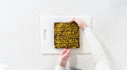Chocolate pistachio fudge