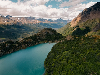 Fototapeta na wymiar laguna del Caminante, a lagoon in Ushuaia, Tierra del Fuego island, Patagonia Argentina, South America