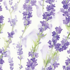 Watercolor floral blossom seamless pattern, generative AI