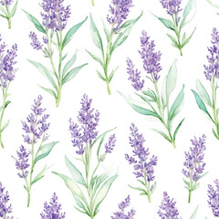 Watercolor floral blossom seamless pattern, generative AI