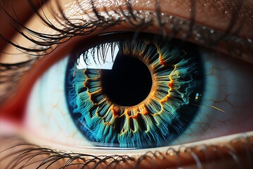 Detailed eye anatomy. Retina and Cornea Close-up.