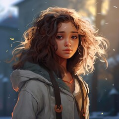 Concept art of a female character