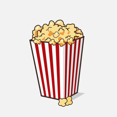 popcorn vector with isolated background
