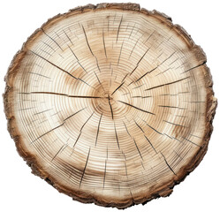 Round wooden tree slice trunk stump wood illustration PNG element cut out transparent isolated on white background ,PNG file ,artwork graphic design.