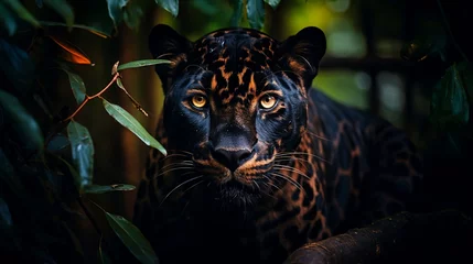 Fotobehang Black jaguar. © André