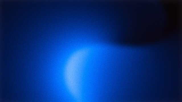 abstract blue neon background with grain. Unfocussed wall. Modern ambient light wallpaper
