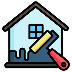 Painting lineal multi color icon, relate to housekeeping. use for UI or UX kit, web and app development.