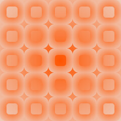 Abstract seamless pattern with circles and squares in orange colors. Vector illustration.