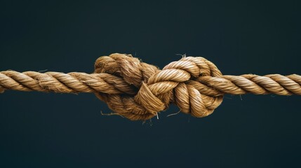 Close-Up of a Rope With a Knot, Detailed View of Tied Rope