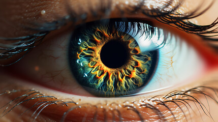  Macro shot of a human eye Iiris is a galaxy