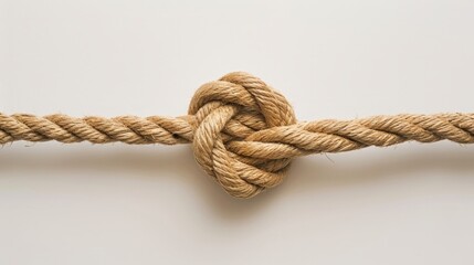 Close-up of Knot Tied on Rope, Detailed View of a Securely Tied Rope Knot