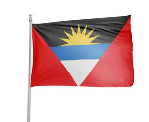Antigua and Barbuda national flag on white background.