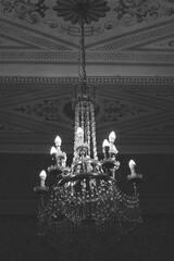 chandelier with candles vintage black and white