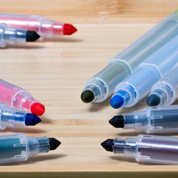 markers on a white background