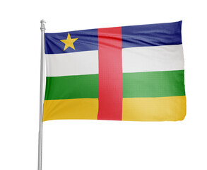 Central African Republic national flag on white background.