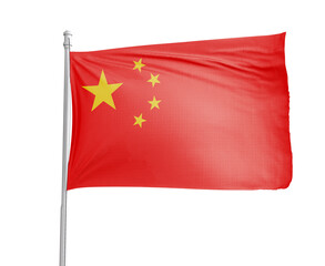 China national flag on white background.